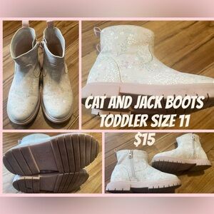 Cat & Jack Light Pink Floral Kids Boots